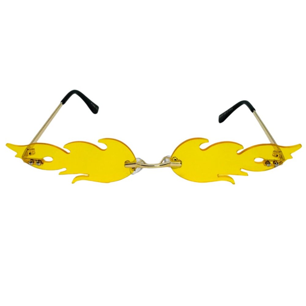 6047 | Yellow Flame Rimless Sunglasses
